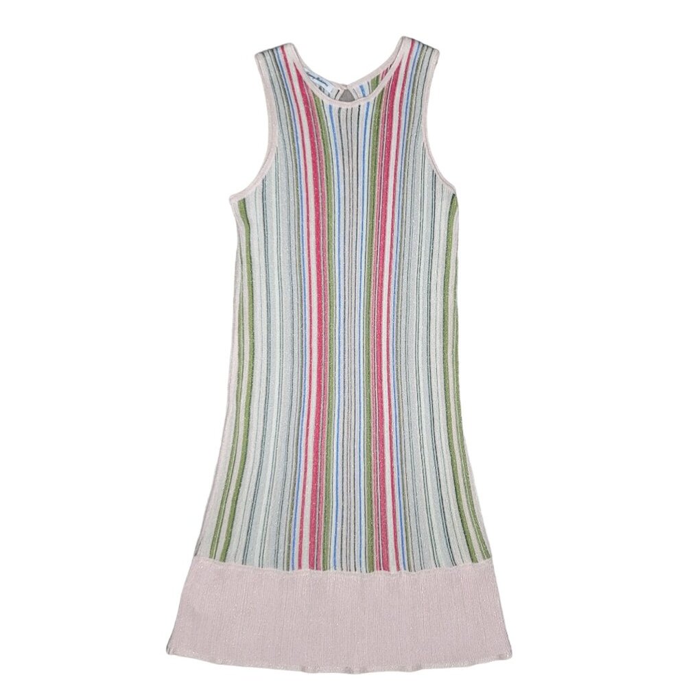 Tommy Bahama Multicolor metallic Striped Sleeveless Knit Dress M vacation sleek